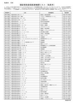 健診実施登録医療機関リスト（和泉市）