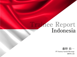 Trainee Report ～Indonesia