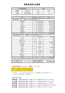 金額 500万 人数 約100名 \5,418,912 御葬儀 概算お見積書 お見積条件