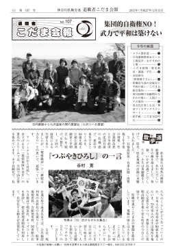 集団的自衛権NO！ 武力で平和は築けない 『つぶやきひろし』の一言