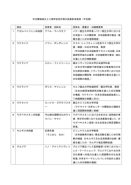 外交関係樹立20周年記念外務大臣表彰受賞者（不定期） 国名 受章者