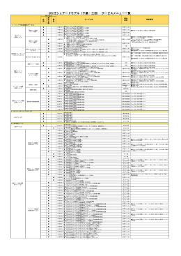 USiZEシェアードモデル（千葉・三田） サービスメニュー一覧