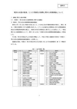 現状の水源の監視、リスク把握及び連携に関する実態調査