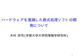 ハードウェアを意識した数式処理ソフトの開発について
