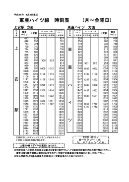 東亜ハイツ線 時刻表 (月～金曜日)