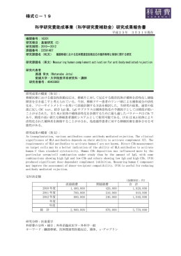 研究成果報告書 - KAKEN - 科学研究費助成事業データベース