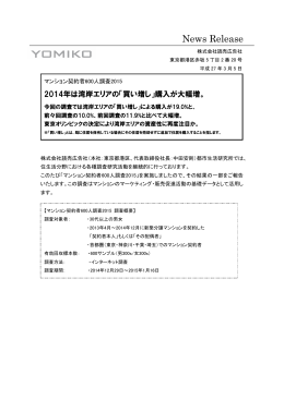 マンション契約者600人調査2015 「2014年は湾岸エリアの「買い増し