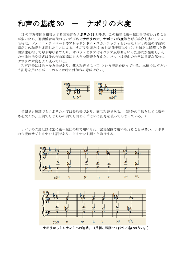 和声の基礎 30 ナポリの六度