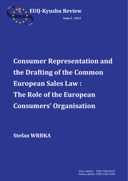 The Role of the European Consumers` Organisation