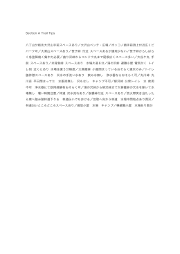 Section A Trail Tips 八丁山分岐先大沢山手前スペースあり／大沢山