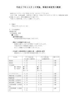 平成27年10月1日実施、事業計画変更の概要