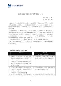自主規制規則の見直しに関する検討計画について
