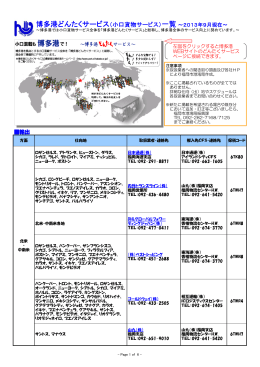 博多港どんたくサービス（小口貨物サービス）一覧～2013年9月現在～