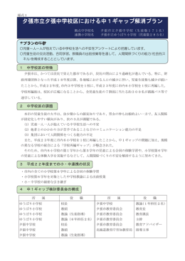 平成23年度 夕張市立夕張中学校区における中1ギャップ解消プラン