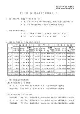 第17回統一地方選挙の結果について