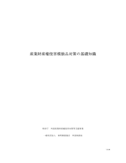 産業財産権侵害模倣品対策の基礎知識 - 外国産業財産権侵害対策等