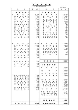 貸 借 対 照 表 貸 借 対 照 表