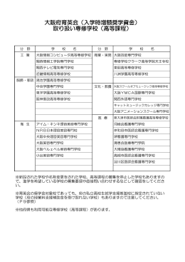 3-2大阪府育英会の取り扱い専修学校（PDF：68.6KB）