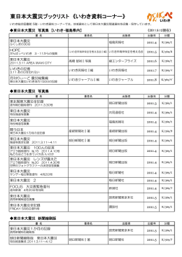東日本大震災ブックリスト 《いわき資料コーナー》