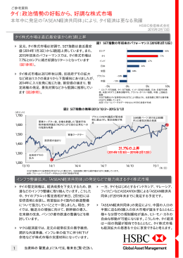 タイ：政治情勢の好転から、好調な株式市場 - HSBC Global Asset