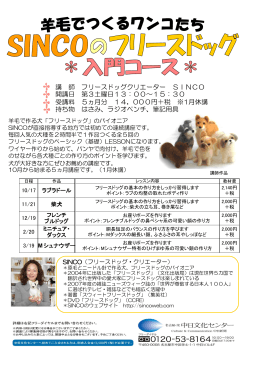 講 師 フリースドッグクリエーター SINCO 開講日 第3