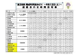 第28回開成町阿波おどり ～9月12日（土）～ 連 組 合 わ せ 時 間 目 安 表