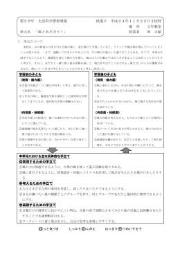 第2学年 生活科学習指導案 授業日 平成24年11月22日2校時 場 所 2