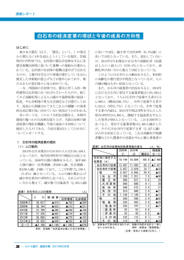「白石市の経済産業の現状と今後の成長の方向性」（平成
