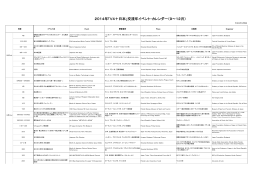 2014年「V4＋日本」交流年イベント・カレンダー（9～12月）