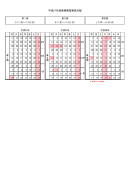 平成27年度実務実習実施日程