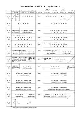 浄化槽管理士講習 日程表 ≪ 第 回 東京 会場 ≫