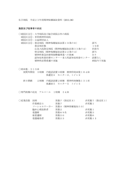 住吉病院 平成23年度精神保健福祉資料（2011.06） 施設及び従事者の