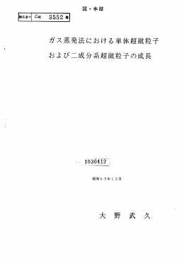 ガス蒸発法における単体超微粒子