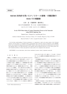 MEMS 対向針を用いたナノスケール接触・分離試験の TEM その場観察