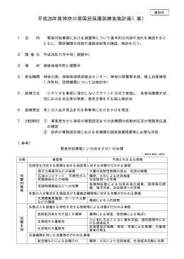 平成26年度神奈川県国民保護訓練実施計画（案）