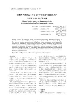自動車内装部品におけるシボ加工面の表面性状が 光沢度と色に及ぼす