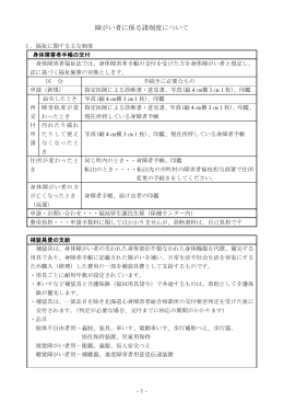障がい者に係る諸制度について