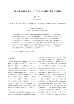 注意の瞬き事態に見られる P3 成分の遅延に関する再検討
