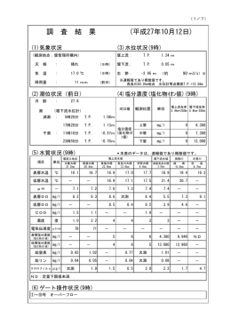 調 査 結 果 (平成27年10月12日)
