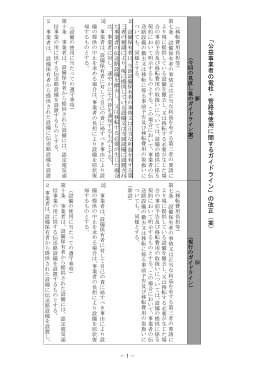 「公益事 業者の 電 柱・管路 等使用 に 関するガ イドラ イ ン」の 改 正 （ 案 ）