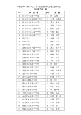 学 校 名 学年 名 前 1 四日市市立港中学校 1 南 光瑠 2 四日市市立富洲