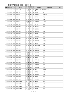 【共通専門基礎科目（数学・統計学）】