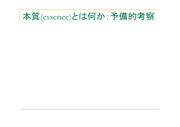 本質(essence)とは何か：予備的考察