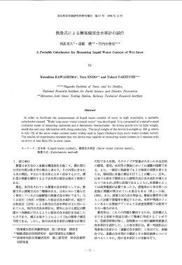 熱量式による簡易積雪含水率計の試作