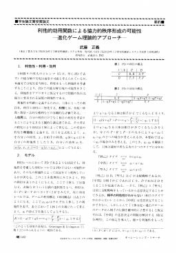 利他的効用関数による協力的秩序形成の可能性 一進化ゲーム理論的