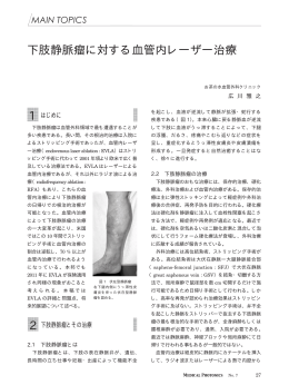 下肢静脈瘤に対する血管内レーザー治療 1 2 - MEDICAL PHOTONICS