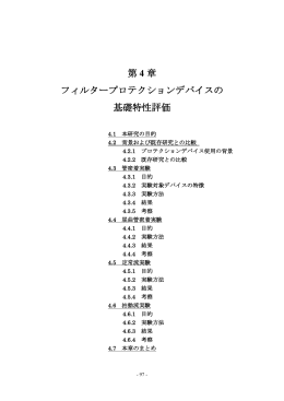 第 4 章 フィルタープロテクションデバイスの 基礎特性評価