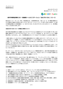 楽天市場商品情報 CSV 一括編集ツール EC ステーション「おたすけ CSV