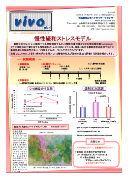 慢性緩和ストレスモデル - (株)日本バイオリサーチセンター