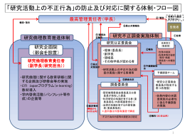 「研究活動上の不正行為」の防止及び対応に関する体制・フロー図